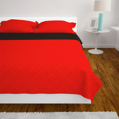 VIDAXL DOPLE -SANDEL -STECKT -BEDREADE ROT UND Schwarz 230x260 cm