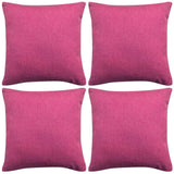 Vidaxl -Kissenbezüge 4 Stücke Leinen Look Pink 80x80 cm