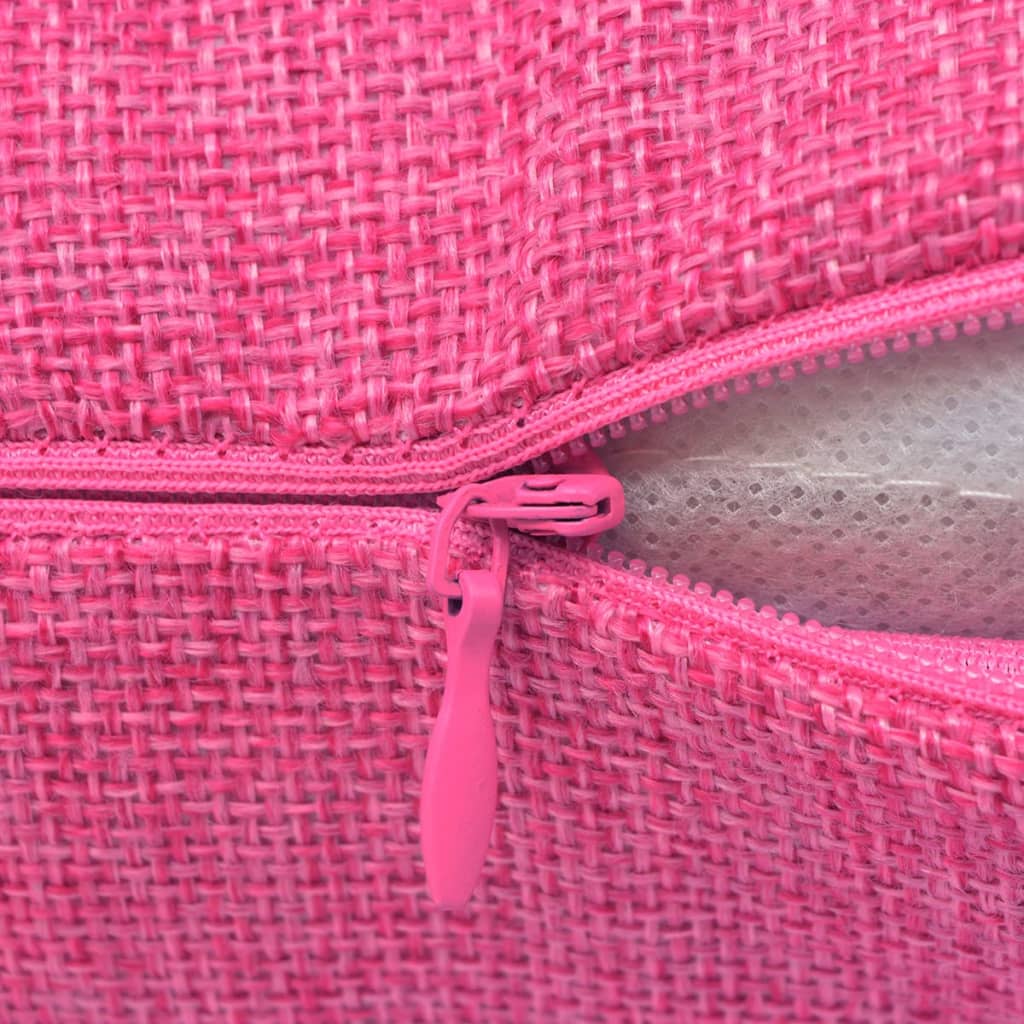 Vidaxl -Kissenbezüge 4 Stücke Leinen Look Pink 80x80 cm