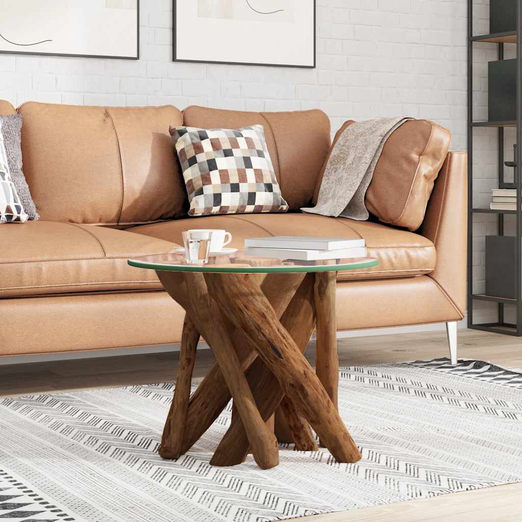 Vidaxl salontafel 60 cm massief teak drijfhout