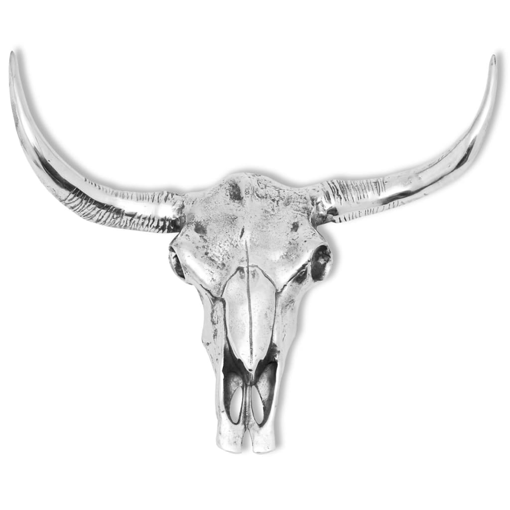 Vidaxl -Schädel -Wanddekoration Aluminium Silber