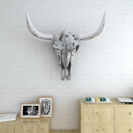 VidaXL Totenkopf Wanddekoration Aluminium Silber