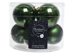 Kerstbal glas 7.00cm 8 stuks - groen