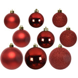 Decoris Decoris Weihnachtskugeln Kunststoff 6-8-10 cm Rot 26 Stück