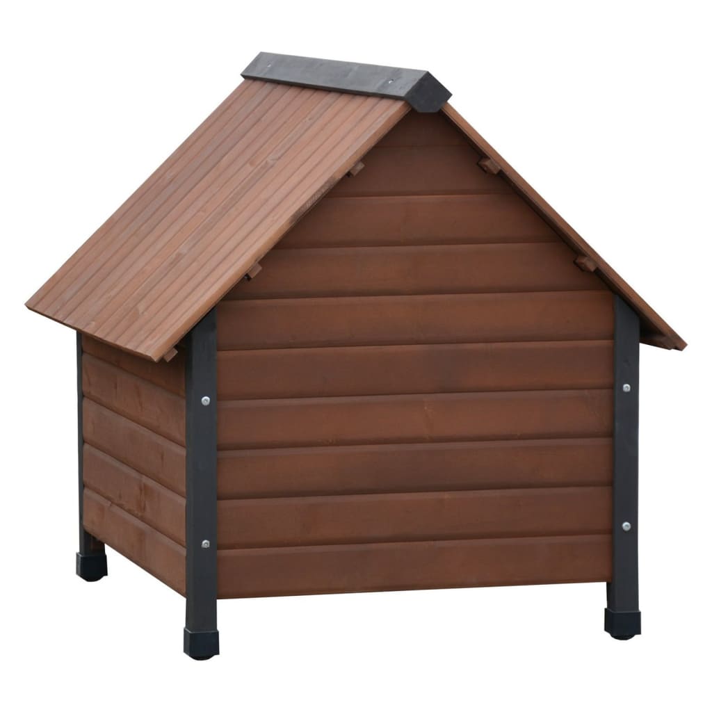 @Pet Hundedach mit Plastikklappen Rostique 76x76x72 cm braun