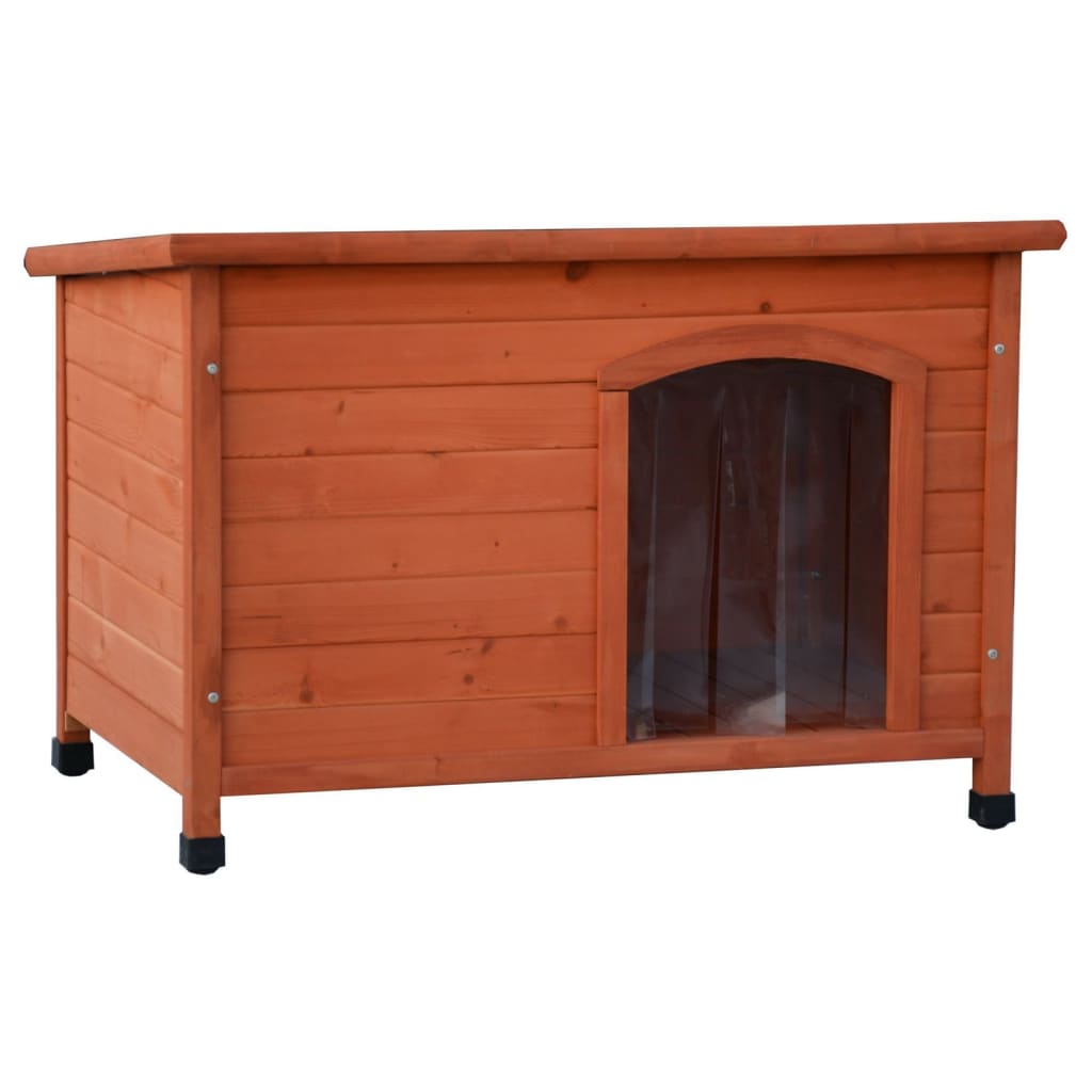 @pet Hundedach mit Plastikklappen Bungalow 85x57x59 cm Natural
