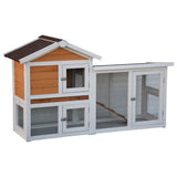 @Pet Kaninchen Hutch Queensland 147x53x85 cm weiß und braun
