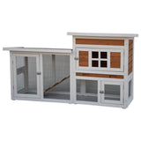 @Pet Hases Shed Villa 147x50x80 cm weiß und braun