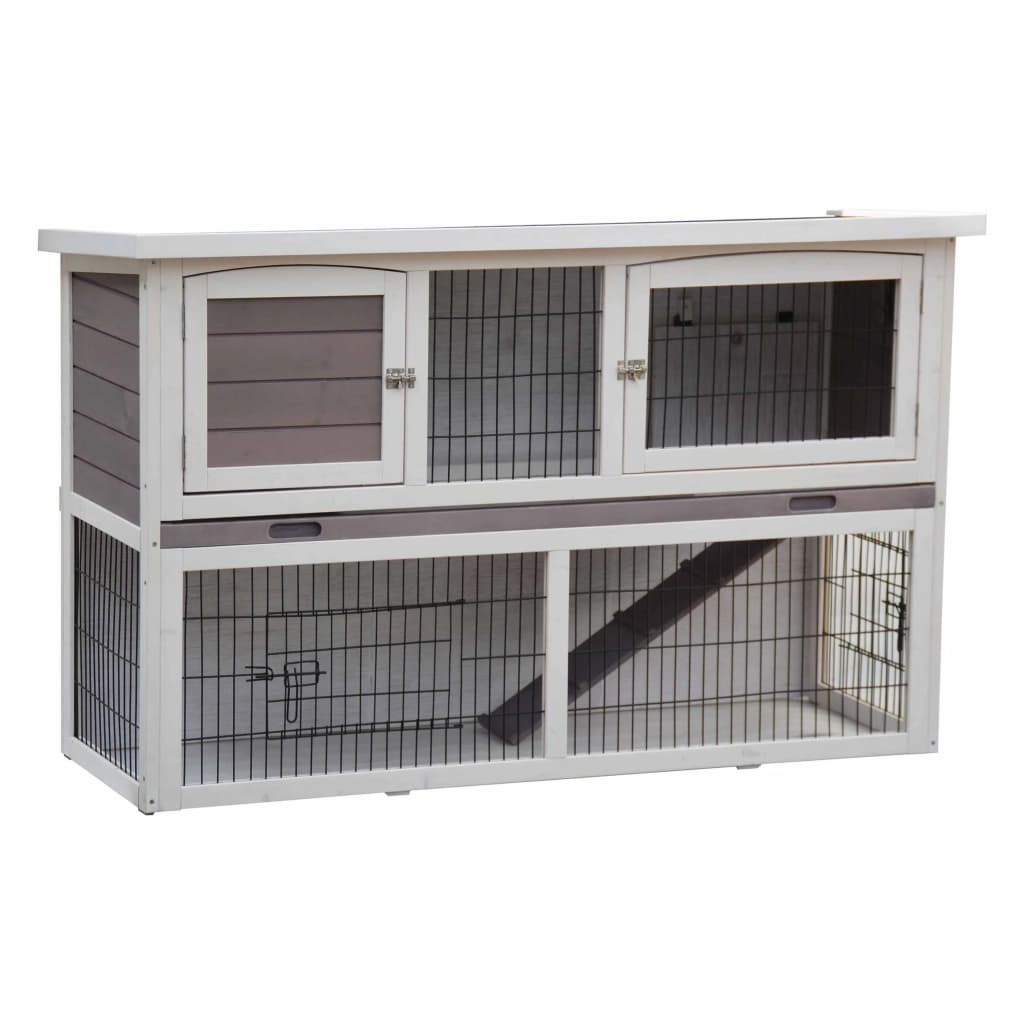 @Pet Kaninchenschuppen Bigfoot 137x50x85 cm Holz weiß