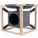 Quapas! Katzenbett mit Hängematte Catcube M 54x54x54 cm Grau