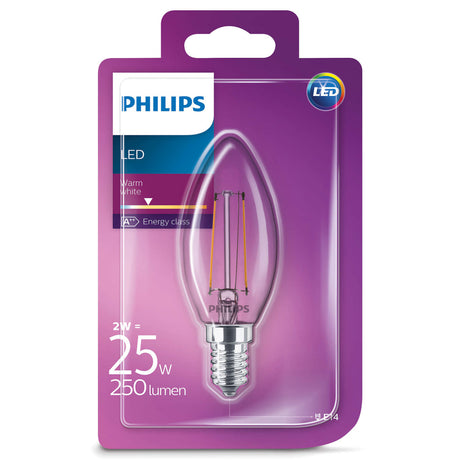 Philips LED Classic 25W (2W) B35 E14 WW CL ND 1BC 4 Beleuchtung