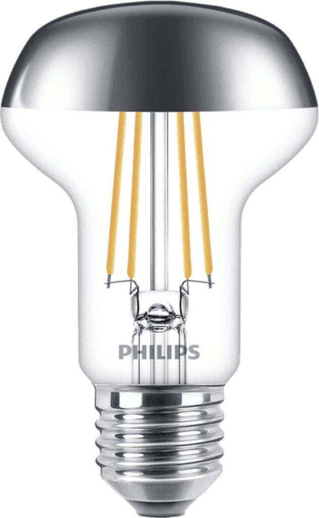 Philips led lamp e27 fitting 4w r63 505lm reflector warm wit