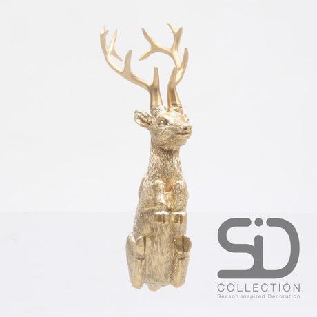Von der Jahreszeit inspirierter Deko-Topfaufhänger Hirsch gold 7cm