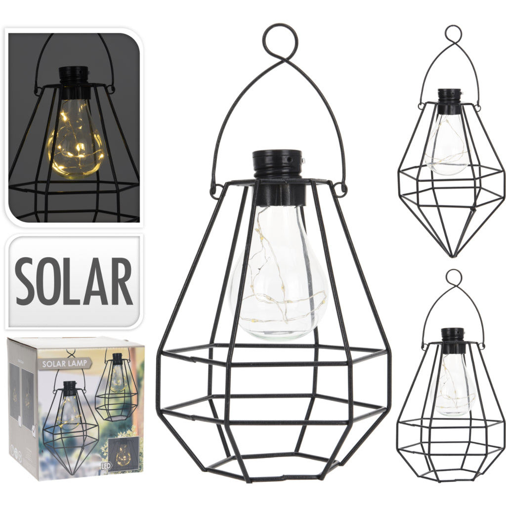 Basis-Solarbirne LED-Drahtlaterne schwarz sortiert