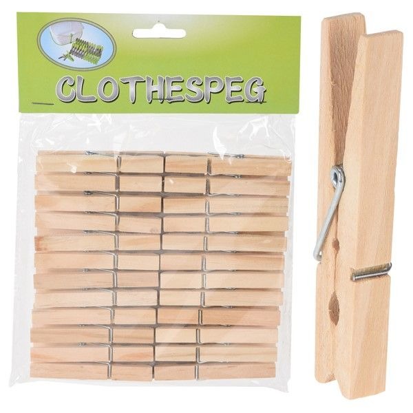 Einfache Wäscheklammern aus Holz, 24 Stück