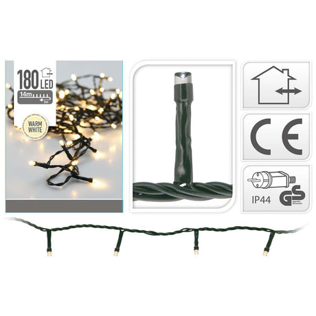 S.i.a. Weihnachtsbeleuchtung 13,5 m 180 LED-Leuchten IP44
