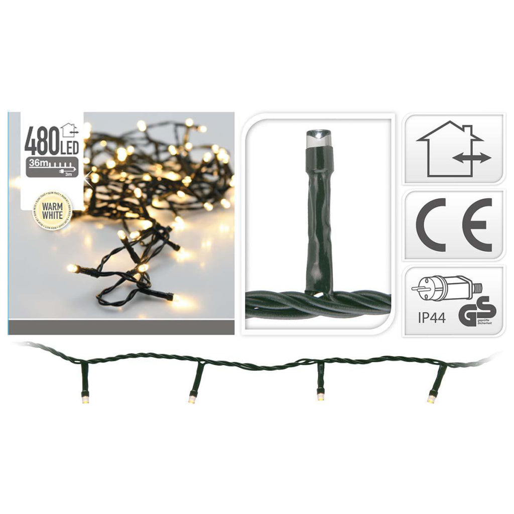 S.i.a. Weihnachtsbeleuchtung 36m 480 LED-Leuchten IP44