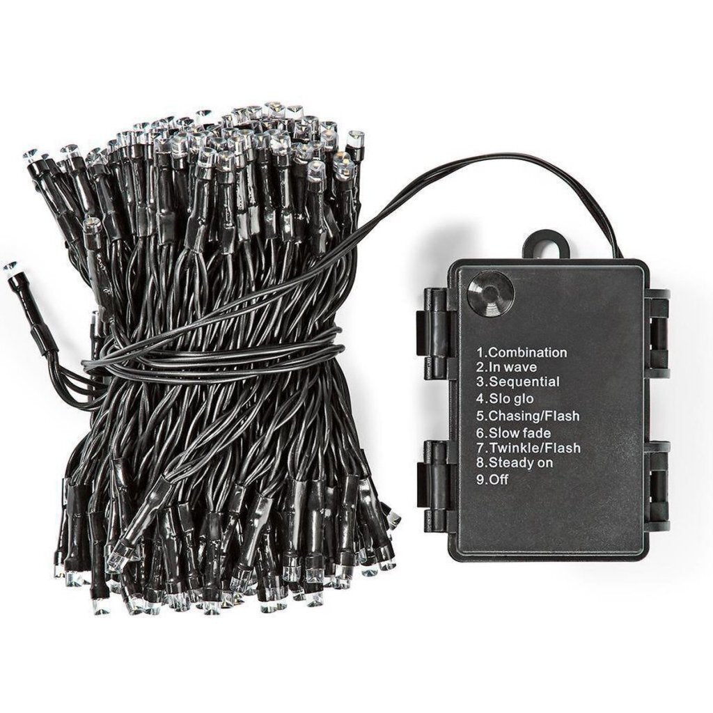 S.i.a. Batterie-LED-Beleuchtung 48 LEDs 350 cm warmweißes Licht schwarz