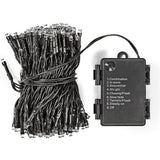S.i.a. Batterie-LED-Beleuchtung 48 LEDs 350 cm warmweißes Licht schwarz