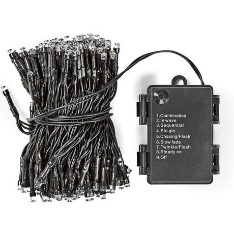 Home-Styling s.i.a. Batterie-LED-Beleuchtung 48 LEDs 350 cm warmweißes Licht schwarz