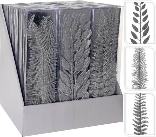 Deco tak glitter assorti - zilver