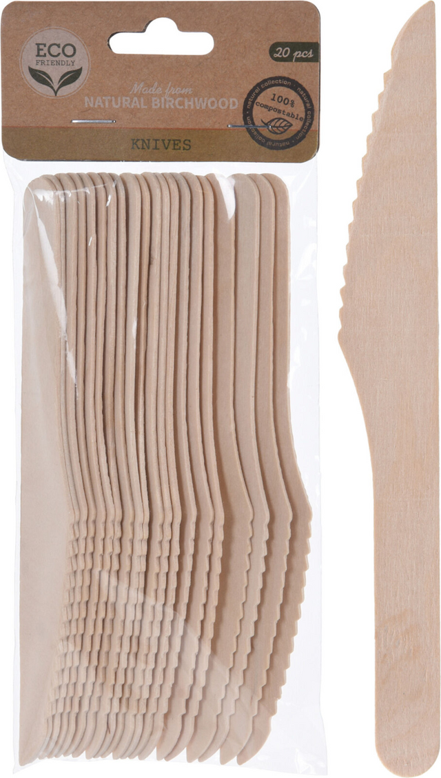 Mes hout set van 20 stuks