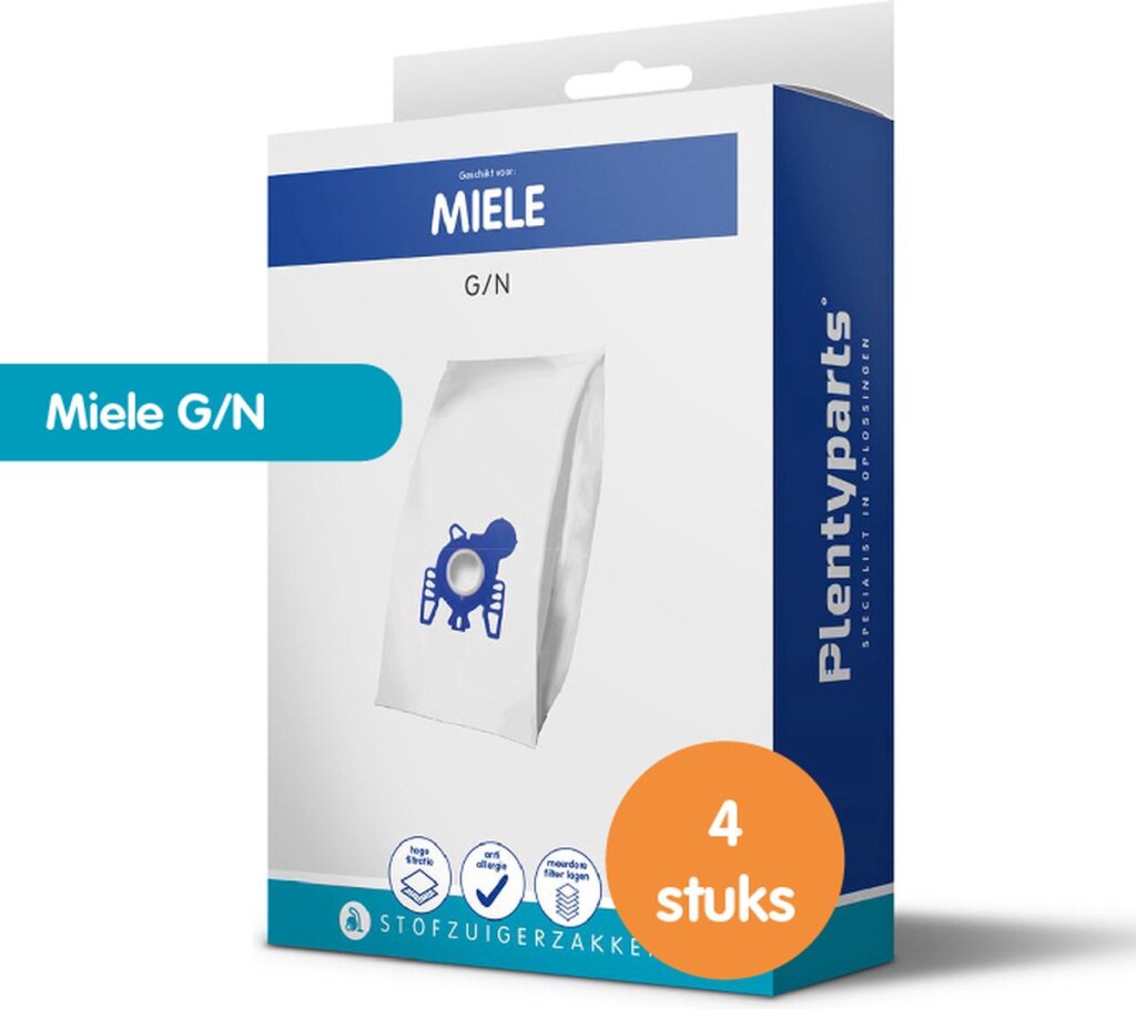 Plenty Parts Staubsaugerbeutel passend für Miele G N - 4 Stück