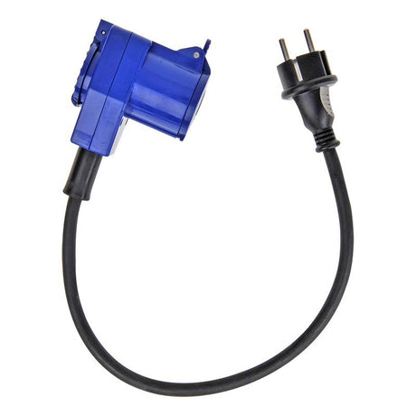 Proplus verloopkabel 40cm van schuko stekker naar haakse cee contrastekker + schuko stopcontact