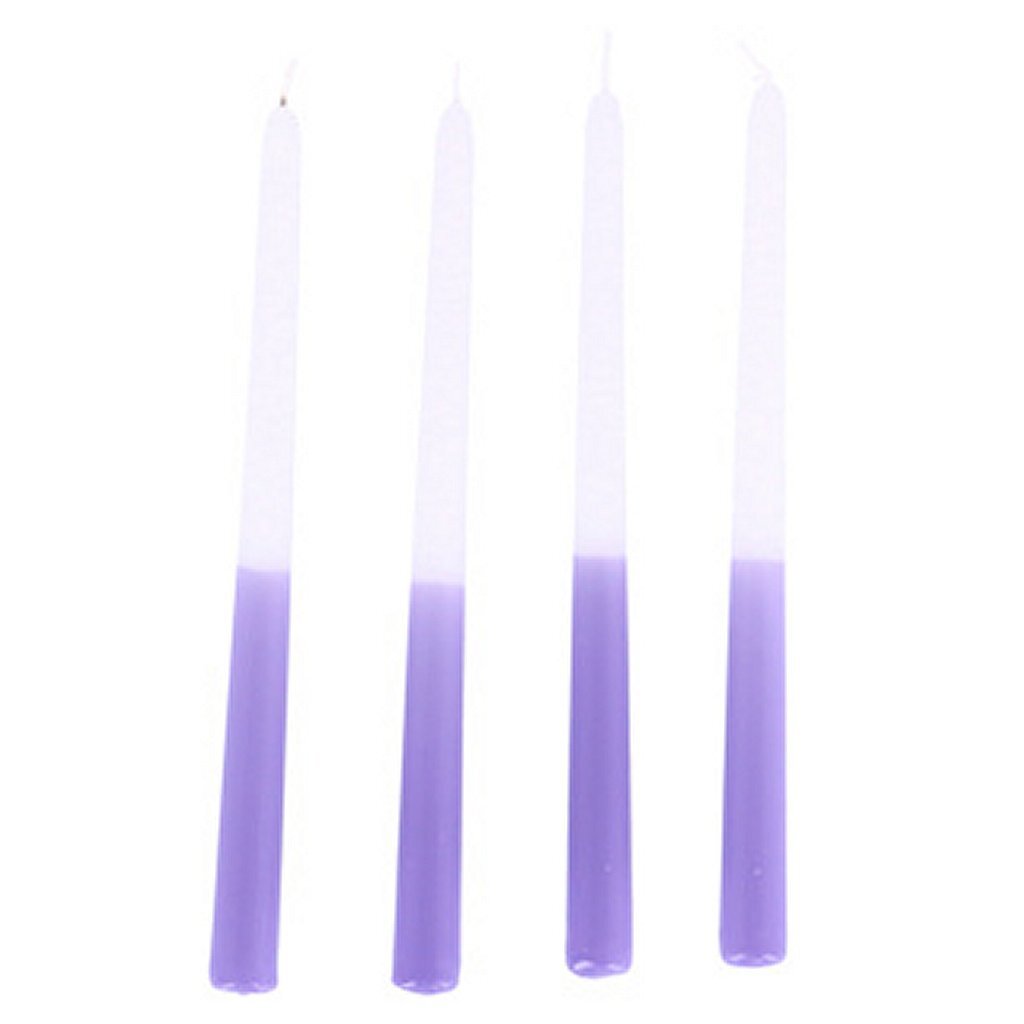 Andere Marken Dip Dye Kerzenwachs Flieder 30,5x2,2 cm 4 Stück