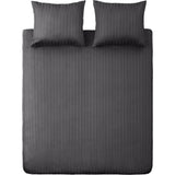 Ten Cate Baumwollsatin-Doppelbettbezug, gestreift, 240 x 200 cm, 220 cm, Anthrazit