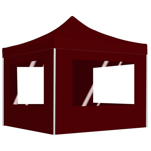 Vidaxl Partytent faltbar mit Wänden 3x3 m Aluminiumweinrot