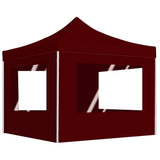 Vidaxl Partytent faltbar mit Wänden 3x3 m Aluminiumweinrot