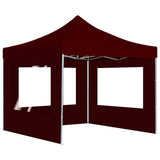 Vidaxl Partytent faltbar mit Wänden 3x3 m Aluminiumweinrot
