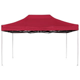 Vidaxl Partytent professionell faltbar 4,5 x 3 m Aluminiumweinrot