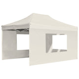 Vidaxl Partytent faltbar mit Wänden 4,5 x 3 m Aluminiumcreme