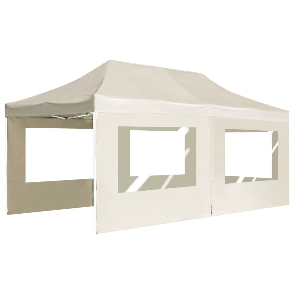 Vidaxl partytent inklapbaar met wanden 6x3 m aluminium crème