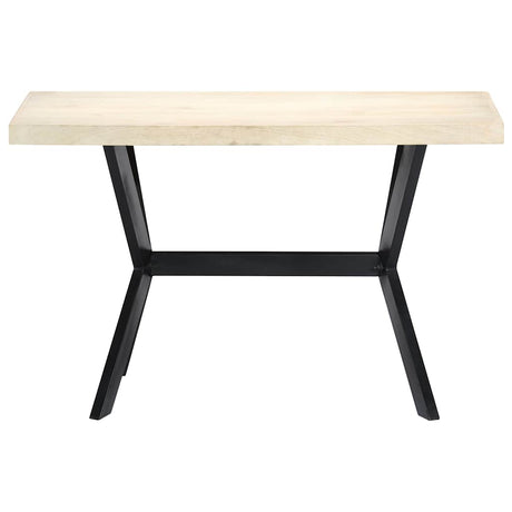 Vidaxl eettafel 120x60x75 cm massief mangohout wit