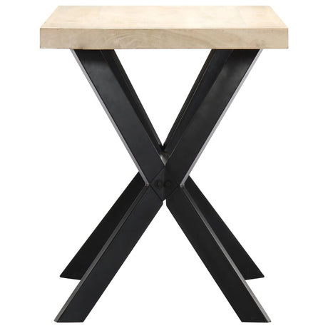 Vidaxl eettafel 120x60x75 cm massief mangohout wit