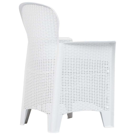 Vidaxl tuinstoel 2 st met kussen rattan-look kunststof wit