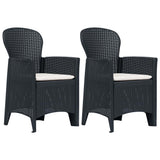 Vidaxl tuinstoelen 2 st met kussen rattan-look kunststof antraciet