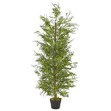 VIDAXL Künstliche Pflanze mit Topf -Cipres -Baum 150 cm Grün