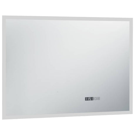 Vidaxl Badezimmerspiegel LED mit Berührungssensor und Zeitanzeige 100x60 cm