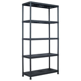 VIDAXL -LAGE RARK 260 kg 90x40x180 cm Kunststoff schwarz