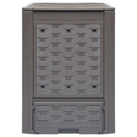 Vidaxl -Kompostbehälter 300 L 60x60x83 cm Plastik Rattan Braun