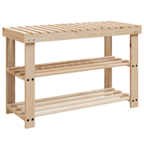 Vidaxl -Schuhregale mit Sofa 2 PC Massivholz