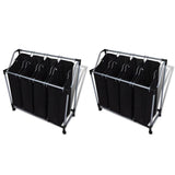 Vidaxl WASS SOURTERS mit Taschen 2 St schwarz und grau