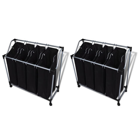 Vidaxl WASS SOURTERS mit Taschen 2 St schwarz und grau