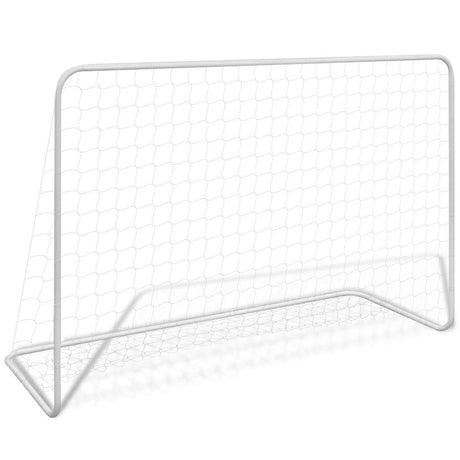 VidaXL Fußballtore 2 Stück mit Netzen 182x61x122 cm Stahl weiß