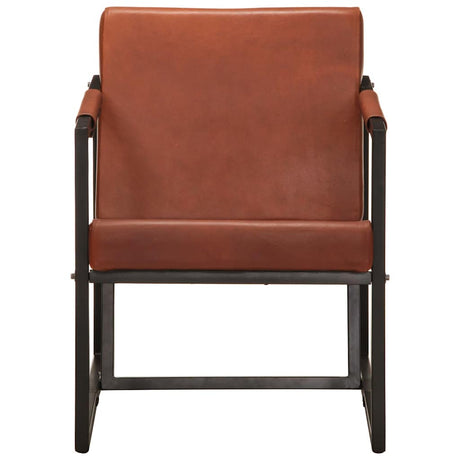 Vidaxl fauteuil echt leer bruin