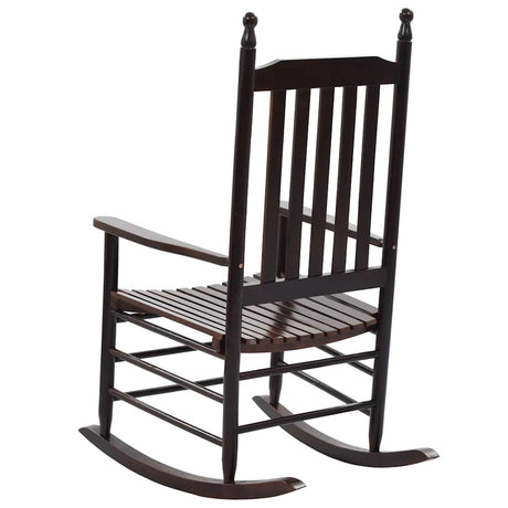 Vidaxl schommelstoel met gebogen zitting populierenhout bruin